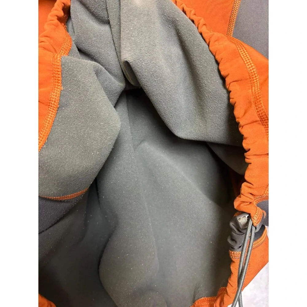 The North Face Mens XL Microfleece 1/4 Zip Orange Grey Bicep Pocket Pullover